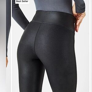 SPANX by Sara Blakely Black Faux Leather high waist contour support leggings